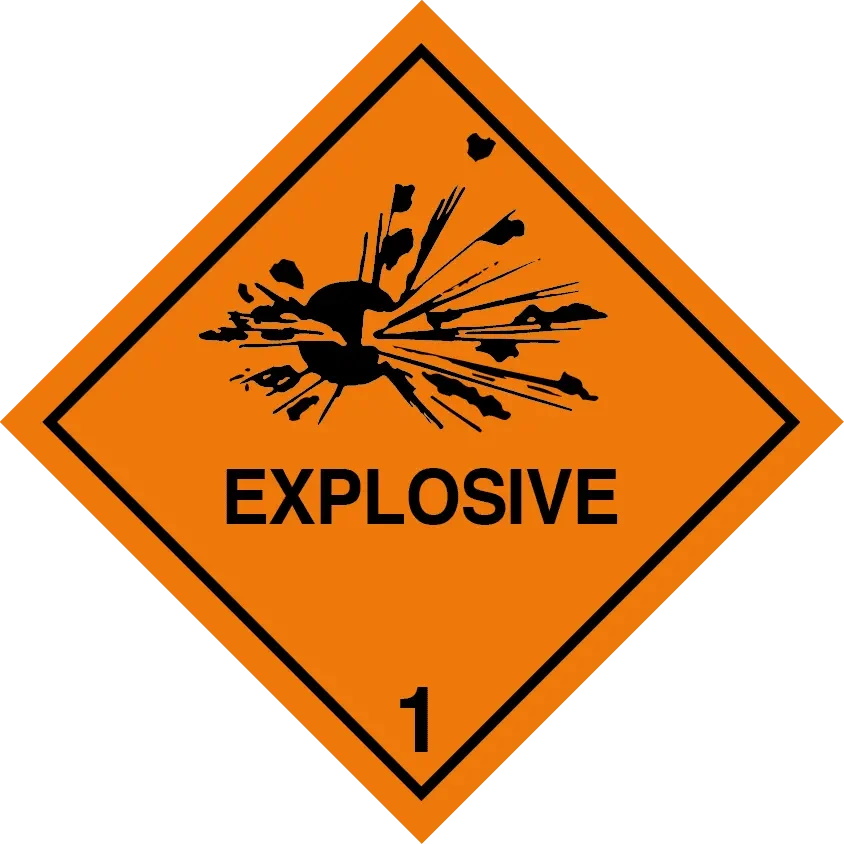 Class 1 Explosive 1 Hazard Warning Diamond Label Dangerous Goods